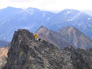 Twodogdad and the "boys" near summit of Pinnacle Mtn.