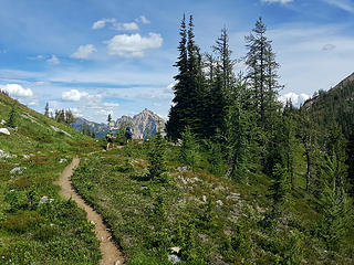 Hikers on Easy Pass trail