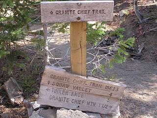 Intersection of PCT with Granite Chief trail (always longer than the books describe!)