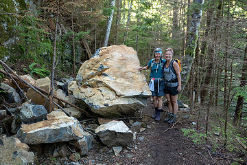 Rock fall on the trail