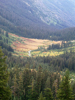 Looking down to Spider Meadow