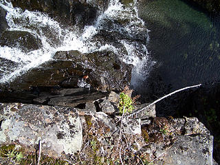 looking down the falls.