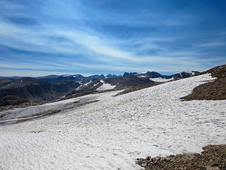 Snow slopes on side of Yukon Peak.
