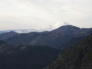 Views of Rainier heading up towards Longs pass.