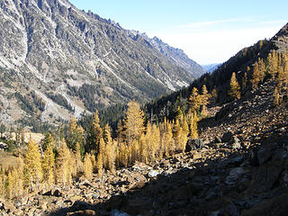 Views up valley from west of Stuart Pass.
