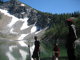 my 3 hikers at Lake Ferguson