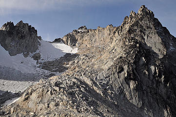 Dragontail Peak from the pass (see the climbers?)