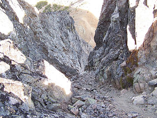 Looking down a gully on Bismark.