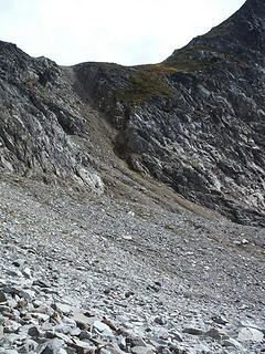 Gulley up to the saddle north of Pt. 7285