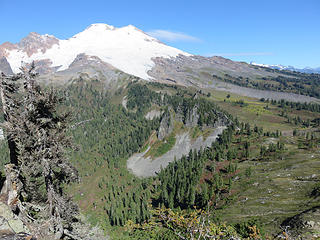 Note the trail in lower center connecting Mazama Park to Cathedral Pass. The trail from Mazama Park to Baker Pass is north of this (closer to Mt. Baker)