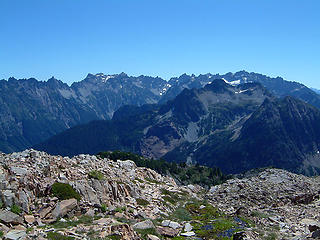 Monti Cristo Peaks & Silvertip Peak as seen from Gothis Basin.