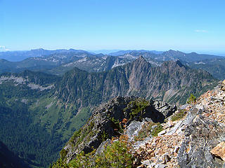 SW view from Gothic Peak as seen from the summit of Gothic Peak.