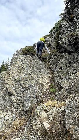 Climbing the base