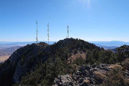 radio towers on the summit