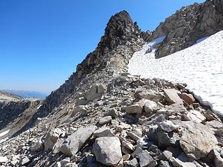 after large talus traverse, exit through notch