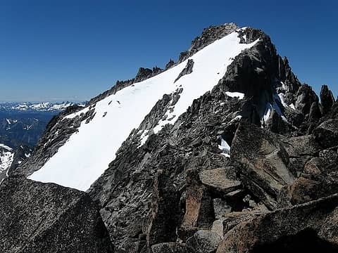 The scramble route, from the false summit.