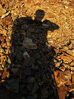 My shadow on the glowing talus