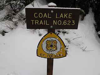 Coal Lake Trailhead target sign