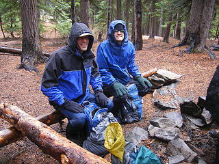 MM & Todd looking cold @ our lunch spot