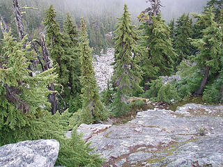 Looking down the other side of the summit.