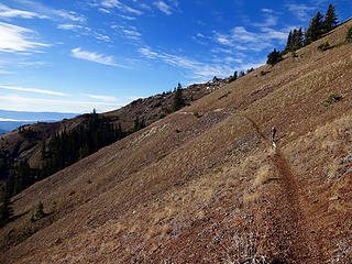 Traversing slopes below Miller.
