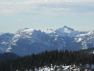 (Background) Mt. David and ridgeline to Jonathan, Whittier, and Longfellow.