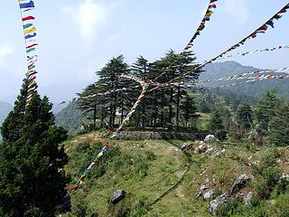 Prayer flags near Everest's House