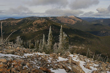 Looking north along the Kettle Crest from the summit of Sherman Peak, Kettle River Range, Washington.
