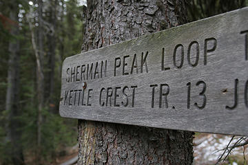 Old sign along the Sherman Peak Loop, Kettle River Range, Washington.