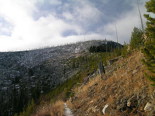 First view of the summit from the trail