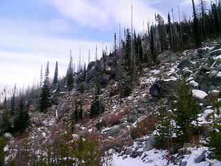 Granite rubble on Sherman Peak's north side