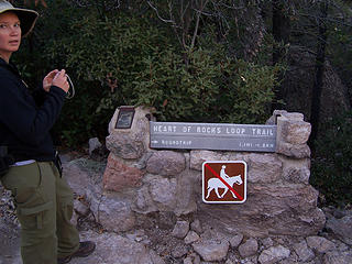 BC taking picture of sign.