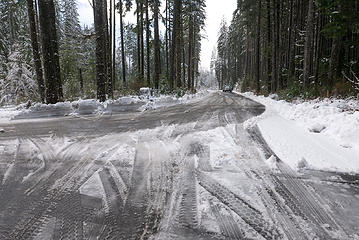 The road was plowed again while we were hiking. Amazing!