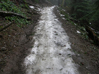 In places above RR grade junction the West Tiger 3 trails was a sheet of ice.