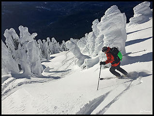 Paul skis summit ridge