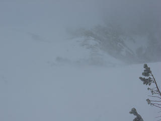 Blowing Snow and a Distant Figure Between Mid C and Point 7132'