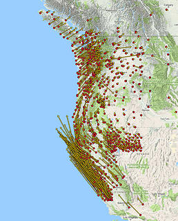 West coast velocity map