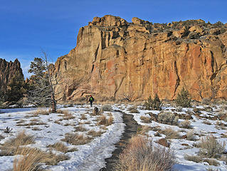 Renee on the trail. 
Smith Rock state park, Terrebone OR 2/5/17