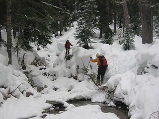 Crossing Nason Creek on the Way Out