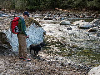 Joe and Cascade Check out the Snoqualmie River