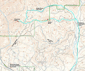 Open Street Map of snowshoe route