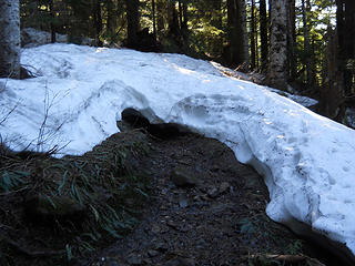 Snow on upper Greider Lakes Trail 4/21/17