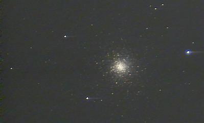 M3 in Canes Venatici. This globular cluster is 34,000 light years away and is estimated to contain 500,000 stars. ST90, F5.6, 80 frames @ 4 secs, Meade 4504 mount, Meade DSI - C
