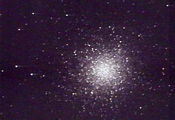 The Great Cluster in Hercules with the Schmidt Newt 8". Short subframes help keep star images tight. This huge cluster is the 2nd brightest in the sky, the brightest in the northern hemisphere, and is visible to the naked eye on a good night