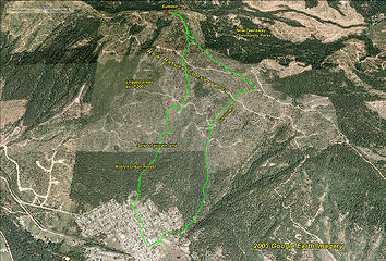 Cle Elum ridge route (trees have regrown since this 2003 imagery)