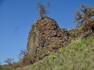 Interesting basalt outcrop near parking area.