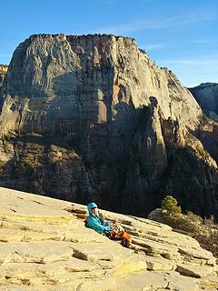 Steven on Angels Landing with the Great White Throne