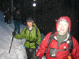 BarbE and Yukon222: cold and wet but smiling