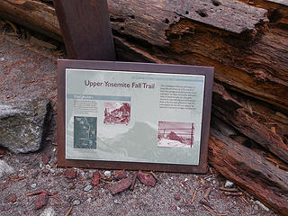 Sign along Upper Yosemite Fall trail
