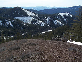 Looking down from the east summit of Flag Mt.